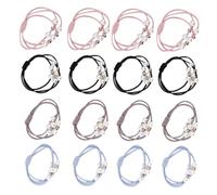 PLAFOPE 30pcs Harajuku Style Hair Ties with 9 Beads Elastic Ponytail Holders Korean Japanese Elastic Hair Bands for Women Colorful Mixed Color