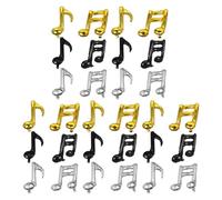 PLAFOPE 30pcs Music Note Foil Balloons Inflatable Music Festival Decoration for Concerts Band Theme Parties Birthday Celebrations Vivid Gold Silver Black Musical Notes for Indoor and