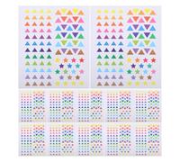 PLAFOPE 30sheet Map Location Marker Stickers 30 Sheets Repositionable Self Adhesive Synthetic Paper Star Triangle Heart Labels for Coding Classrooms and Logistics Management