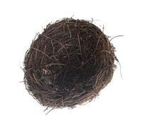 PLAFOPE 35cm Artificial Rattan Bird Nest Ornament with Bird Eggs for Easter Decor, Handmade Coffee Colour Woven Nest Suitable for DIY Micro-landscape and Party Centrepieces