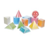 PLAFOPE 3D Geometric Shapes Set for - 12pcs Educational Math Manipulative with Area Nets for Classroom and Home Learning