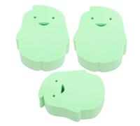 PLAFOPE 3pcs Bath Scrubber Sponge Bath Sponge with Cute Shapes Cute Shapes Loofah PVA Green