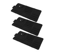 PLAFOPE 3pcs Car Sun Visor Organizer with PU Leather Eyeglasses Holder Driving License and Card Pocket for Auto Storage Black Multi-functional Visor Pouch for Truck and Car Interior