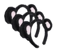 PLAFOPE 3pcs Cartoon Bear Ear Headbands for Women Soft Face Washing and Makeup Accessories Cute Cosplay Party Hair Bands for Spa and Fun Occasions