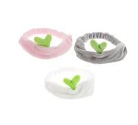 PLAFOPE 3pcs Cartoon Makeup Headbands for Women Practical Elastic Hair Accessories Lightweight and Adorable Design for Sports Yoga and Spa Colors White Pink Grey