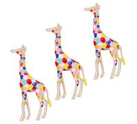 PLAFOPE 3pcs Colorful Brooch Giraffe Brooch Fashionable Alloy Rhinestones Decoration Attach to Fabric Unisex Occasions Stylish Elegant Chic