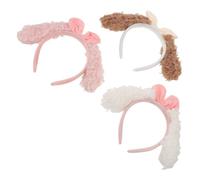 PLAFOPE 3pcs Dog Ear Headband Puppy Party Headbands Cartoon Ears Dress up Accessories for Dogs Birthday Photo Prop Adult Cosplay Hairband