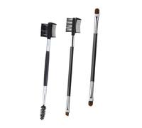 PLAFOPE 3pcs Elegant Double-headed Eyebrow Brush Lash Comb for Women Men Material Comfortable Touch Beauty