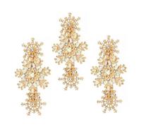 PLAFOPE 3pcs Elegant Women Hair Clips Diamond Flower Hairpin Snowflake Barrettes Hair Decorations for Formal Casual Wear