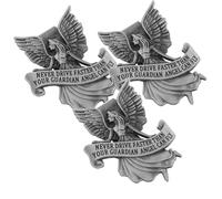 PLAFOPE 3pcs Guardian Angel Car Visor Clips Metal Travel Protection Charm Catholic Safety Accessory for Teen Drivers Family Friends Inspirational Car Decor Blessing Ornament