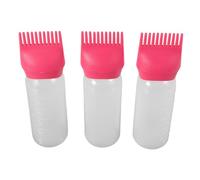 PLAFOPE 3pcs Hair Dye Dispenser Bottles with Root Comb Applicator for Uniform Hair Coloring and Oil Application Multipurpose Salon Bottles Home and Professional Use