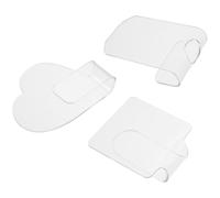 PLAFOPE 3pcs Handheld Acrylic Nail Art Palettes Set Square, Heart Strip Mixing Trays for Professional Cosmetic Makeup and Salon Use