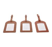 PLAFOPE 3pcs Leather Luggage Tags Portable Id Tags Simple Elegant Pu Material Easy Identification Reusable Name Cards for Traveling Use