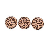 PLAFOPE 3pcs Leopard Print Large round Facial Makeup Applicators Soft Dry Loose Powder Cosmetic Sponges for Women and Professional Makeup Use Random Color
