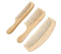 PLAFOPE 3pcs Long Bamboo and Comb Fine Tooth Design for Styling Hair and Managing Beards for Men's Daily Grooming Routine