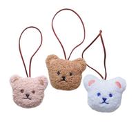 PLAFOPE 3Pcs Lovely Bear Keychain Pendants Soft Plush Jewelry Making Decor Bag Pendant Gift for Nursery Accessories Party Decorations