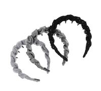 PLAFOPE 3pcs Non-slip Mesh Teeth Grip Headbands for Face Washing Comfortable Ergonomic Fit Hair Hoops for Curly and Straight Hair Breathable Stylish Black Deep Gray Light Gray for Skincare