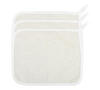 PLAFOPE 3pcs Nylon Exfoliating Bath Towels with Square Shape and Simple Design, Quick Dry Face Wash Cloths for Home Daily Use, Beige Colour, Effective Sweat Removal and Non-absorbent