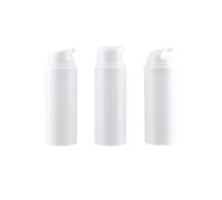 PLAFOPE 3pcs Plastic Cosmetic Storage Bottles with White Push Type Caps Lightweight Lotion Dispenser Containers for Travel Toiletries and Shampoo