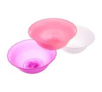 PLAFOPE 3pcs Plastic Face Washing Bowls Set for Spa and Facial Cleansing, Portable Round Washbasins in Pink, Purple, and White, Multipurpose Cleaning Tubs for Home and Beauty Salon Use