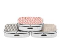 PLAFOPE 3pcs Portable Metal Pill Case with 2 Compartments, Leakproof Travel Medicine Organizer for Tablets and Vitamins, Compact Sealed Storage Container for Travel Accessories