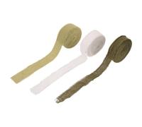 PLAFOPE 3pcs Rustic Frayed Edge Ribbon with Raw Edged Tassels Soft Matte Polyester Ribbon for Flower Arrangement and Engagement Party Bouquets Strong and Flexible Gift Basket
