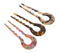 PLAFOPE 3pcs Slip Hairpin U Shaped Acetate Hair Sticks for Buns Styling Hair Pins Accessory for Daily Wear and Party Updo