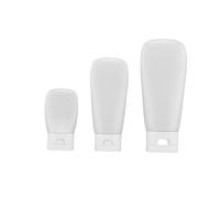 PLAFOPE 3pcs Travel Shampoo Bottles Refillable Squeeze Bottles for Creams 30ml 60ml 100ml Leakproof Dispensing Set