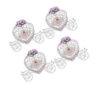PLAFOPE 4 Pcs Elegant European Style Pumpkin Carriage Candy Box Iron Wire Trinket Boxes for Wedding Party Decoration Charming Fairytale Centerpiece Favor