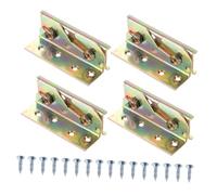 PLAFOPE 4 Pcs Heavy Duty Non-Mortise Bed Rail Brackets Sturdy Iron Bed Frame Fittings for Wood Furniture Assembly Easy Install Rail Fasteners for Headboards and Bunk
