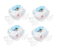 PLAFOPE 4 Pcs Metal Pumpkin Carriage Candy Box Decorative Wire Holder Romantic European Style for Wedding Party Birthday Centerpiece and Flower Arrangement
