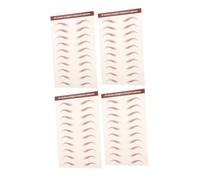 PLAFOPE 4 Sheets Realistic Eyebrow Stickers Natural-looking Temporary Eyebrow Tattoo Transfers Sweatproof Peel-off Brow for Women