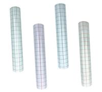 PLAFOPE 4 Sheets Self-adhesive Vinyl Transfer Tape with Blue Grid Lines Pet Film for Easy DIY Decal Positioning Smooth Surfaces Like Signs Ceramics and Walls