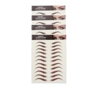 PLAFOPE 4 Sheets Temporary Brow Sticker Fake Eyebrow Stickers Natural Makeup Brow Transferable Tattoo for Full Easy Application Suitable for Sparse No Eyebrows