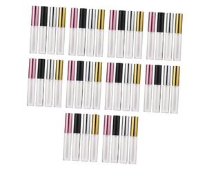 PLAFOPE 40pcs 10ml Refillable Empty Lip Gloss Tubes with Brush Head Abs Material Unique Shape Travel Lip Gloss Containers for Making Cosmetic Items by Yourself