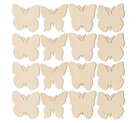 PLAFOPE 40pcs DIY Wood Pieces Butterfly Shape Wood Slices Decor Khaki Suitable for Painting and Writing Can be Drilled and Adults Hanging Decors Educational and Learning