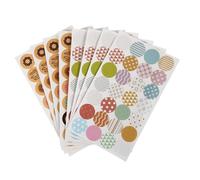 PLAFOPE 40pcs Hole Reinforcement Stickers for Loose-Leaf Paper, Self-Adhesive Geometric and Mini Donut Designs, Office Sheet Repair Labels for Binder Accessories