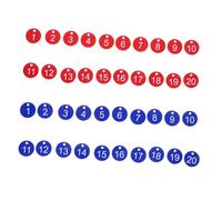 PLAFOPE 40PCS Numbered Metal Key Tags Red Blue Round Design with Split Rings for Spa Gym Locker Cabinet Organization and Storage Management
