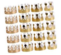 PLAFOPE 40pcs Thick Gold and Rose Gold Paper Birthday Crowns for Classroom Party Hats with Elegant Reflective Design Easy Assembly DIY Party Favors for Boys and Celebration Decorations