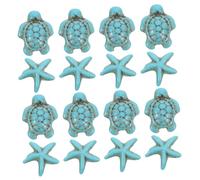 PLAFOPE 40pcs Turquoise Sea Star and Turtle Beads Diy Ocean Spacer Charms for Jewelry Making Bracelets and Necklaces