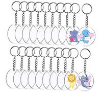 PLAFOPE 48pcs Acrylic Circle Discs Set Keychain Blanks for Projects for Crafting Key Hanging Decorations and Unique
