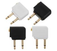 PLAFOPE 4PCS Airplane Headphone Adapter Dual Jack, Copper Gold Plated, Enhanced Audio Quality, Airline Travel and Flights Headphone Converter
