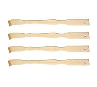 PLAFOPE 4pcs Bamboo Back Scratchers for Adults with Long Curved Handles, Skin-Friendly Wooden Self Scratching Massager for Men and Women, Soothing Relief for Nursing Home and Dormitory Use