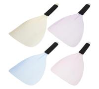 PLAFOPE 4Pcs Barber Salon Face Cover Shield With Handle Plastic Hairdressing Haircut Face Mask Reusable Hairspray Shield Haircut Cover For Hairdressing Makeup