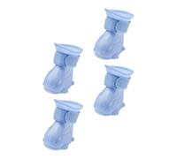 PLAFOPE 4pcs Blue Tep Puppy Rain Shoes Waterproof Dog Boots with Anti-slip Sole for Small Dogs, Practical and Sturdy Outdoor Paw Protectors for Rainy Days