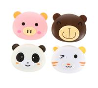 PLAFOPE 4Pcs Cartoon Animal Design Lens Cases Travel Friendly Eye Care Holders for Soft Lenses Compact and Lightweight Includes Basic Accessories for Safe Storage