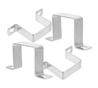 PLAFOPE 4pcs Clip Square Clamp 304 Stainless Steel U Bracket Mount Easy to Maintain Easy to Clean Silver Square for Balcony Railings Outdoor Use