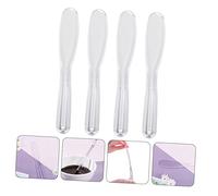 PLAFOPE 4pcs Cosmetic Mask Spatulas Plastic Mixing and Sampling Tools with Ergonomic Design for Skincare Makeup Application and DIY Beauty Use Transparent and Portable