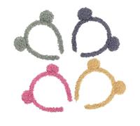 PLAFOPE 4pcs Cute Bear Ear Headbands for Women Daily Wear Face Washing Makeup Sports Chic Hair Accessories in Yellow Green Blue