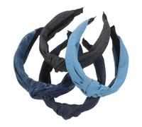 PLAFOPE 4pcs Denim Knot Headbands for Women Stylish Hair Accessories Soft Elastic Fashion Headbands for Outdoor Activities Makeup and Everyday Wear Gift